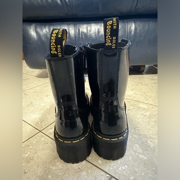 Dr. Martens Jadon Patent Platform Leather Boots - Picture 2 of 5